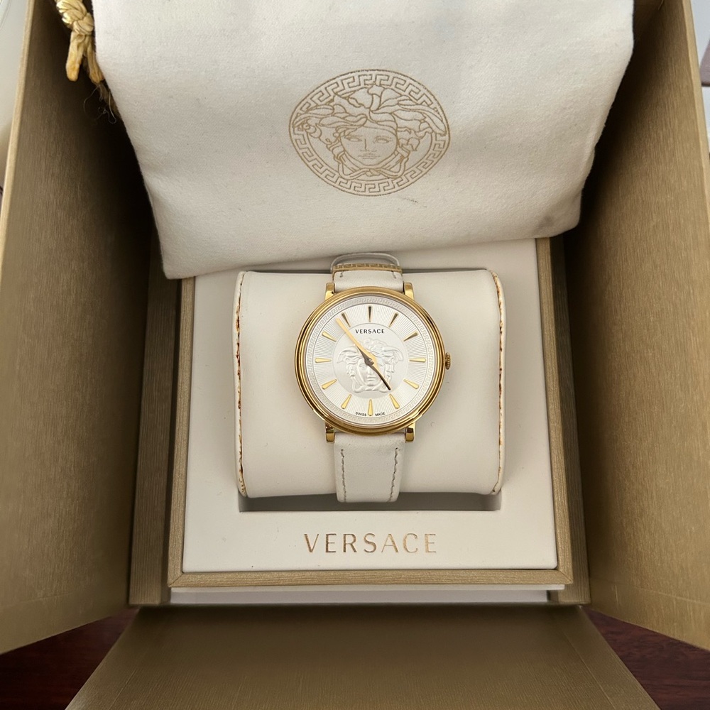 Versace Elegant Gold and Cream Women's Watch